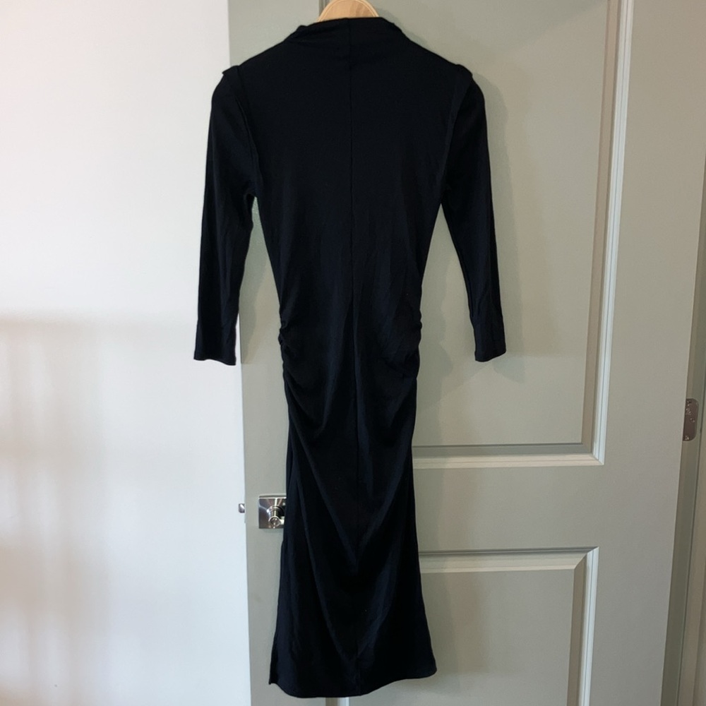 New Michael Stars Black Ribbed Knit Body-Conscious Dress Sz S - Picture 4 of 6
